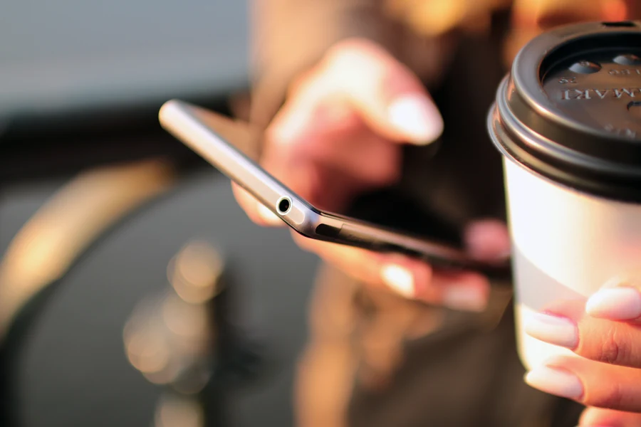 Connection across distance. Illustrative photograph of a phone in use.